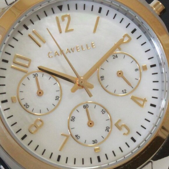 Caravelle Ladies Sports Watch By Bulova Chronograph Mother Of Pearl Dial 36mm - Picture 13 of 13